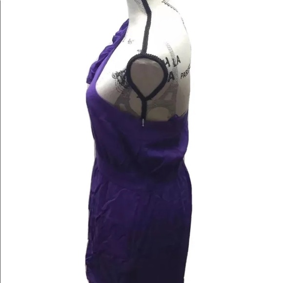 BCBG Generation One Shoulder Pencil Dress Mini Purple  8 - Picture 5 of 9
